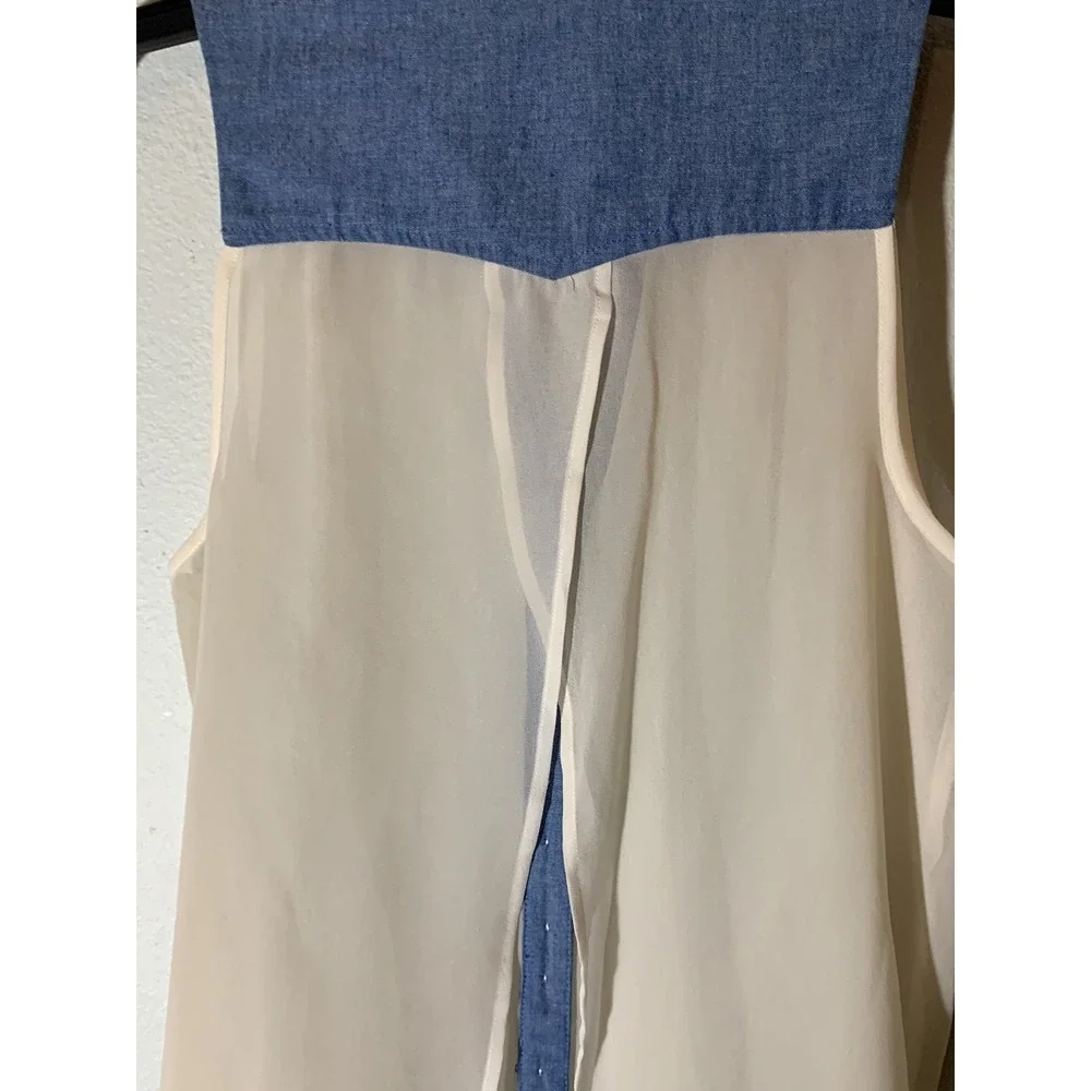 Sleeveless American Rag Jean Sheer White - Picture 6 of 6